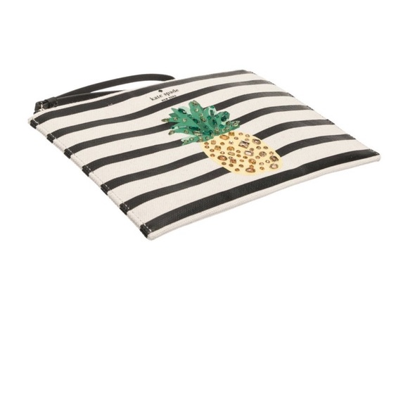 NWT Kate Spade pineapple wristlet with stripes and gems - Picture 5 of 10